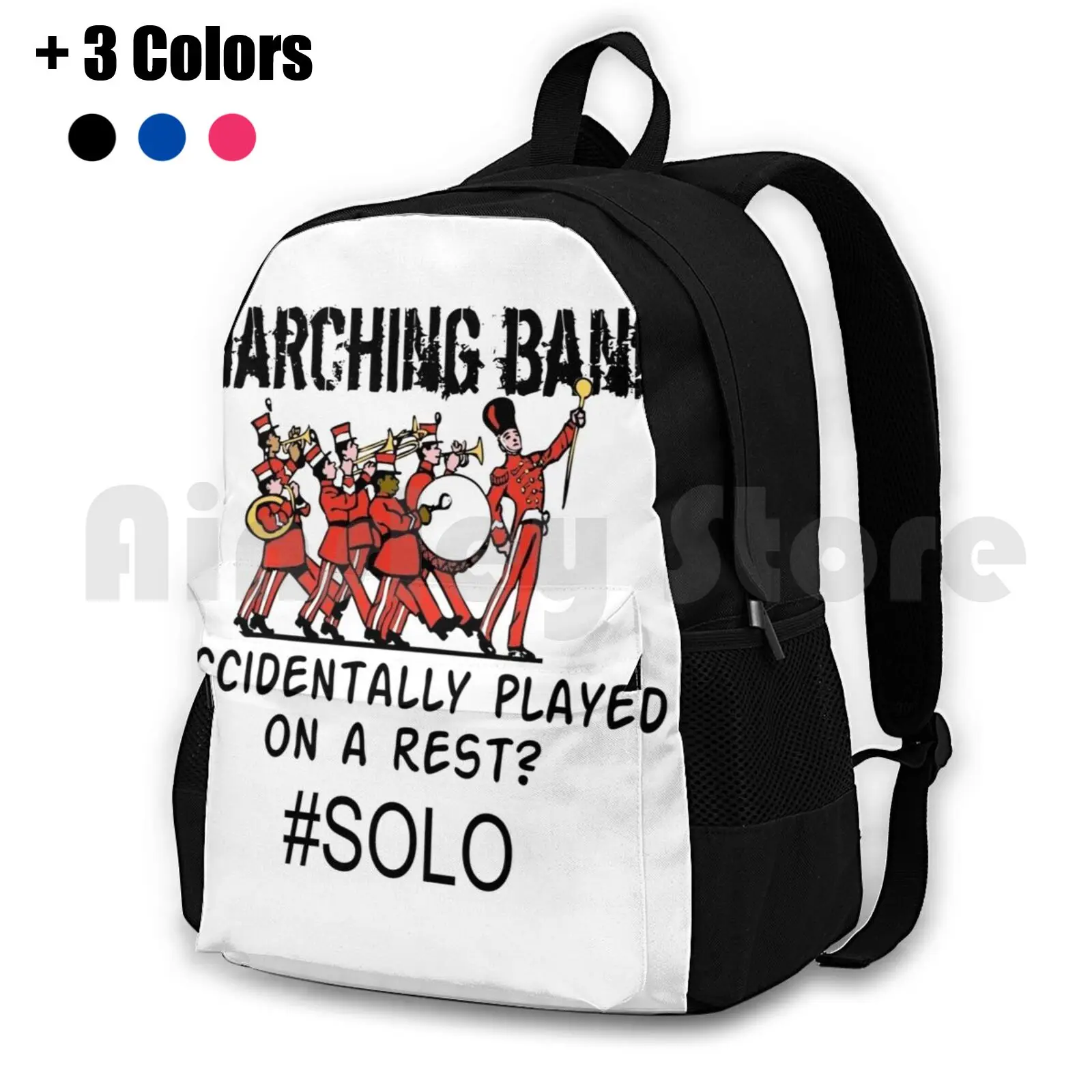 Funny Marching Band-Marching Band Gift-Played On A Rest ? Solo! Outdoor Hiking Backpack Waterproof Camping Travel Marching Band