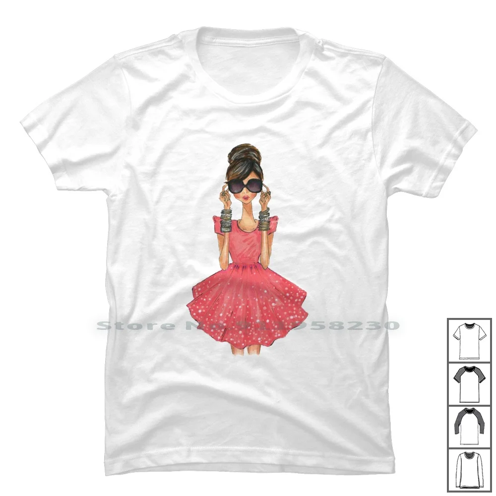 Beautiful Woman With Glasses T Shirt 100% Cotton Beautiful Shopping Fashion Rights Flower Lasse With Ping Oman Beau 2021 Art