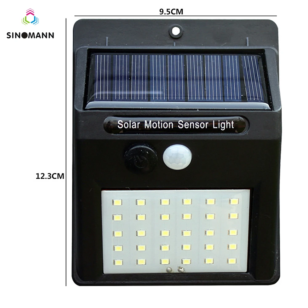 4pcs 30 LEDs Solar Light Solar Powered PIR Motion Sensor Wireless Solar Lamp Waterproof Outdoor Garden Yard Wall Lamp LED Light