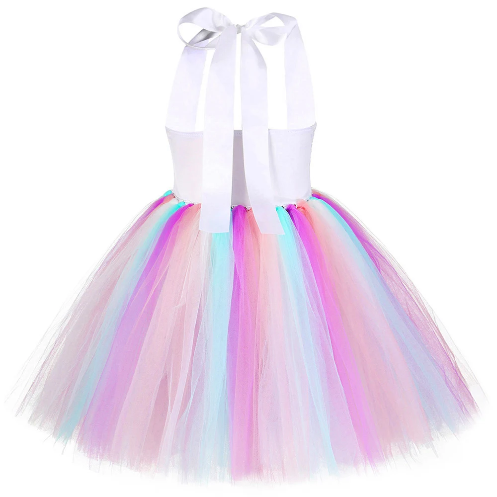 Pastel Sequins Girls Unicorn Dress with Wings Headband Outfit Toddler Baby Girl Unicorns Costumes for Halloween Birthday Dresses