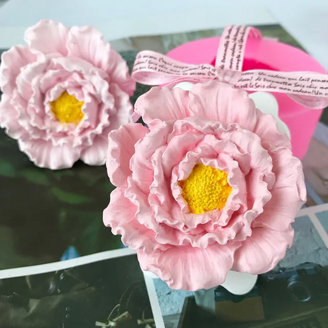 Peony flower Rose Flower Silicone Mold Handmade Flower Candle Mould DIY Soap Mold Aroma Plaster Car Pendant Mould Home Decor