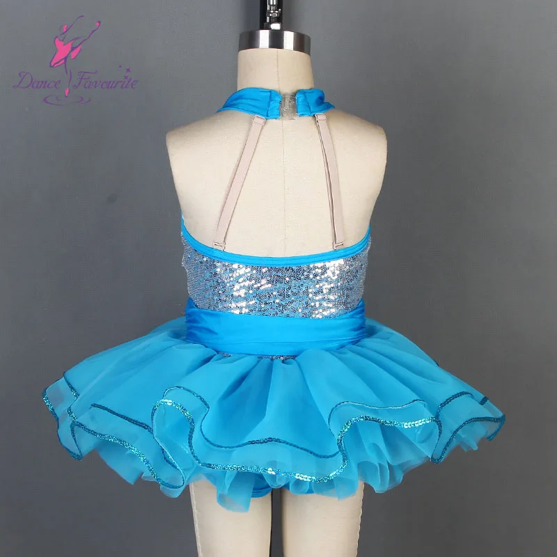 Stunning Light Sea Blue Kid Dance Costume Tutu Girl Stage Performance Dance Costume Ballerina Dance Tutu