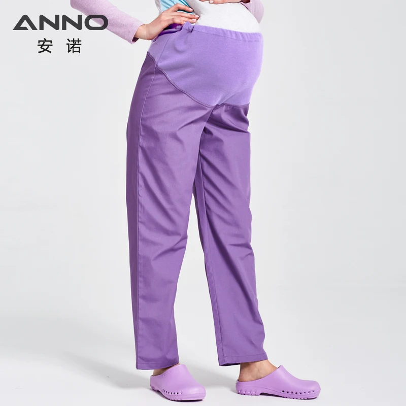 ANNO Maternity Work wear Loose Pregnant Woman Nurse Uniforms Hospital Clothing Female Adjustable Waist Scrubs Set