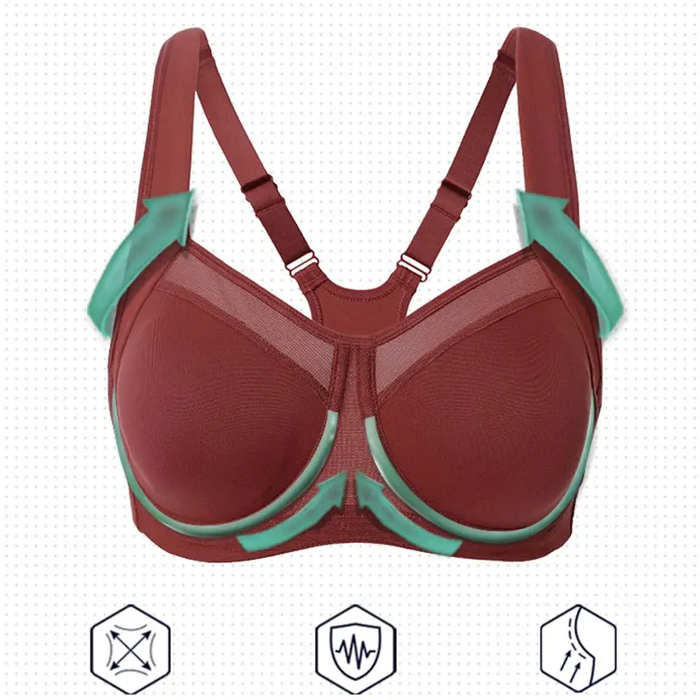 Sujetador deportivo con forro ligero y espalda cruzada de alto impacto para mujer