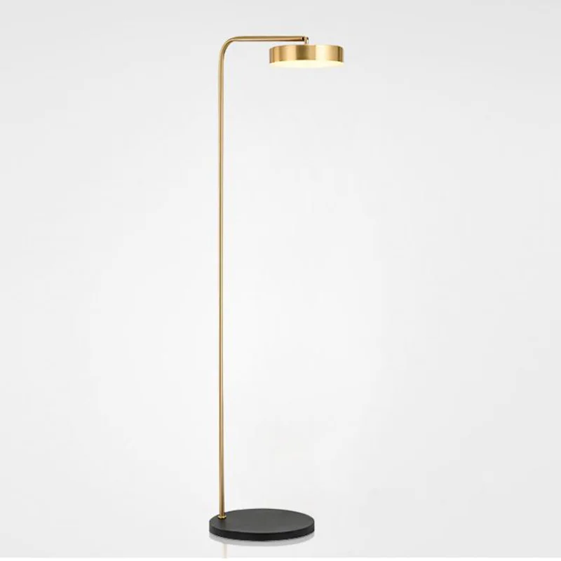 Simple Modern Led Floor Lamp Gold Metal Plated Light Fixture Nordic Fashion Home Hotel Decoration Standing Lights Drop Shipping