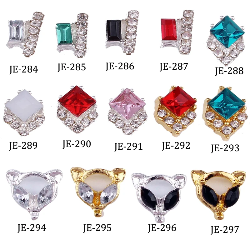 

10 Pcs Nail Strass Fox Design Diamond Gems Crystals Nail Charms 3D Extraterrestrial Gems Drops For Nail Art Decor Jewelry JE284