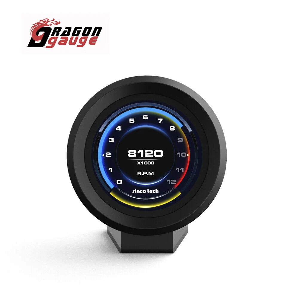 

DRAGON GAUGE 2.1Inch Racing Gauge IPS Touch-Screen Digital Display 9 In 1 Multi-Function Car Racing Dashboard Gauge for 12v Car