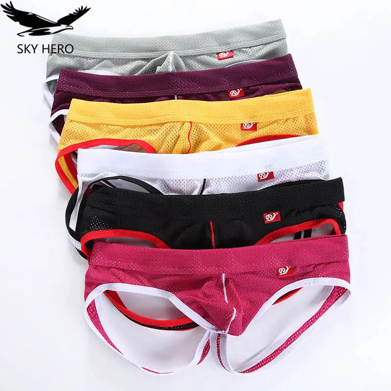 

4pcs/lot Sexy Gay Underwear Men Transparent Jockstrap Thongs G Strings Panties Homme Slip Erotic Homens Mens Cueca Underpants