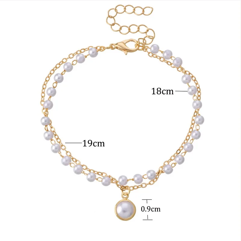 Fashion Simple Multilayer Pearl Bracelet for Women Ins Temperament Sweet Pendant Bracelets Jewelry Girls Party Gift Dropshipping