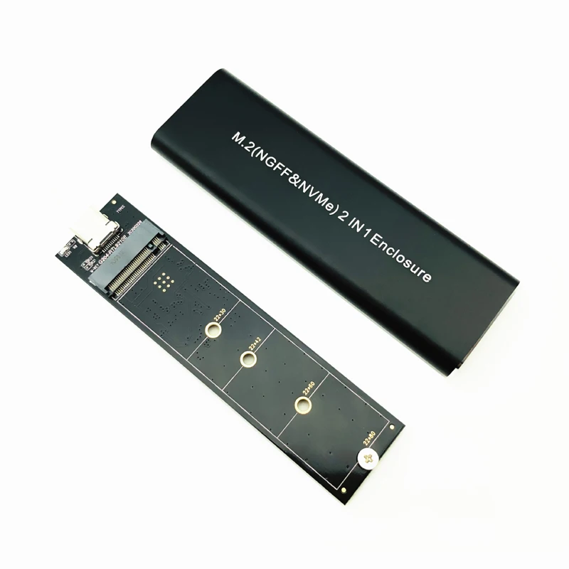 M.2 NVME SSD To USB 3.1,10Gbps โปรโตคอลแบบ Dual M2 NVMe กล่อง,PCIe NGFF SATA M2 NVMe Enclosure อะแดปเตอร์ OTG สำหรับ M.2 SSD