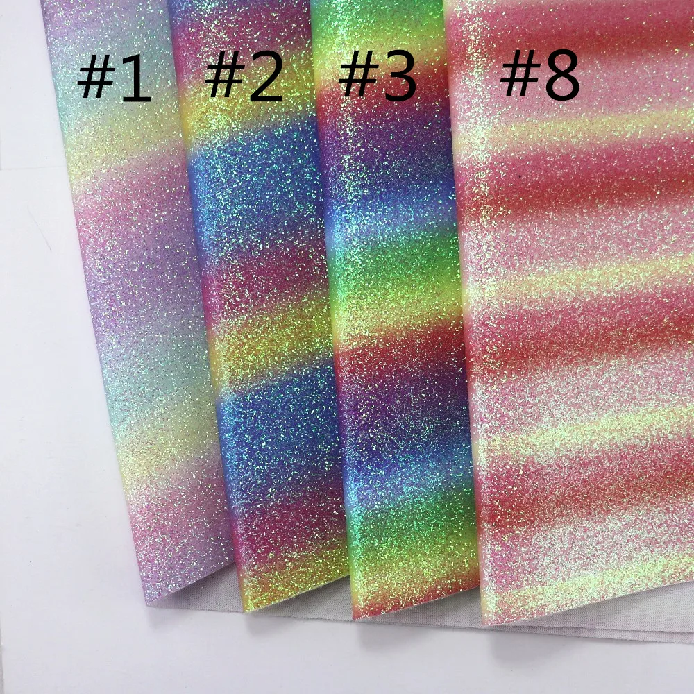 30x134cm Roll Rainbows Fine Glitter Fabric With Elastic Backing Material For Bows Gift Box Decoration DIY AY308