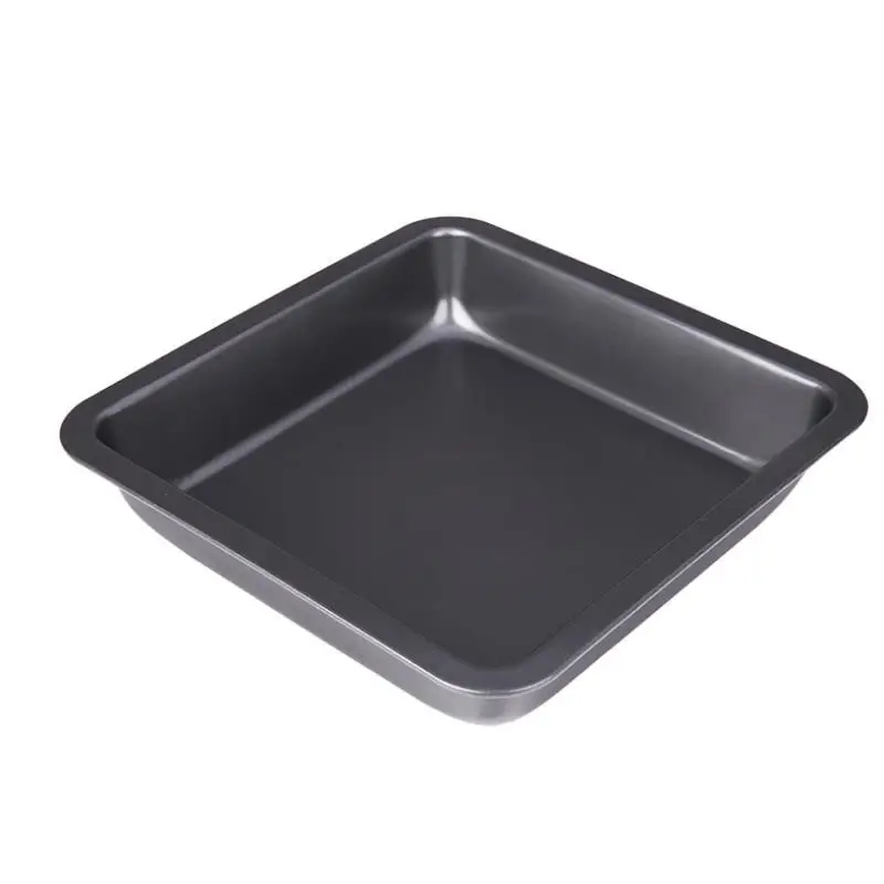 8 Inch Square Cake Baking Pan Pastry Mold Black Thickening Carbon Steel Non-Stick Tray Bread Biscuits Kitchen Bakeware Tools