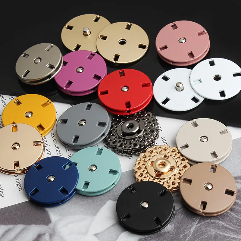 10pcs Metal Color Concealed Buckle Coat Windbreaker Down Jacket  Accessories Small Fragrance Style Invisible Snap Buttons