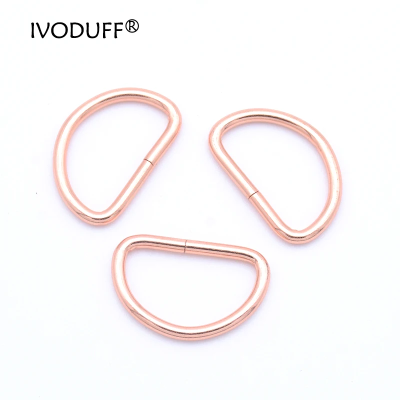 Metal Silder Buckle D Ring, Snap Hook In Rose Gold Color For DIY Purse and Bag Making, Handbag Metal Parts