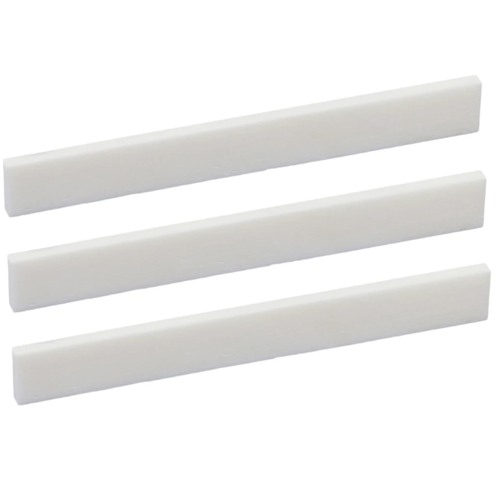3x Cattle Bone Saddle Blanks 80mm For Handmade Guitar Supply Accessory