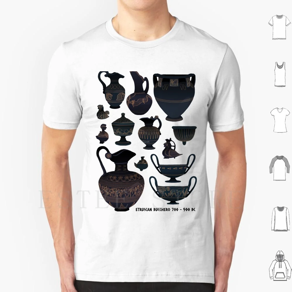 Etruscan Bucchero Pottery T Shirt Cotton Men DIY Print Archaeology Art History Museum Ancient History Etruscan Etruria Italy