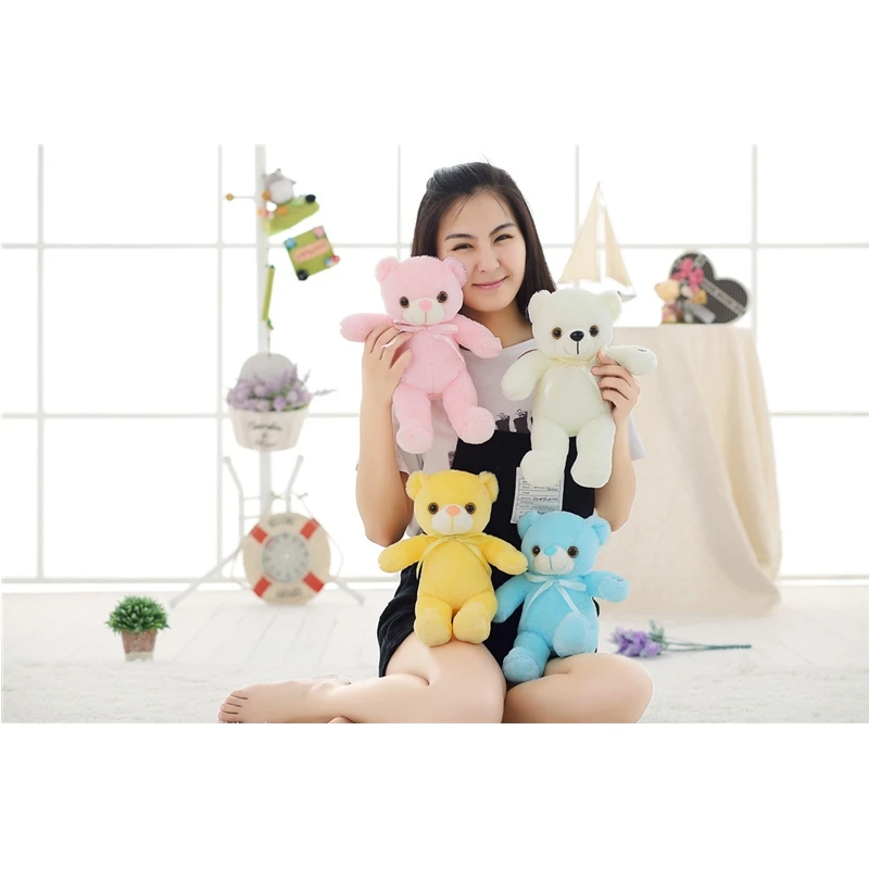 30CM Baby Luminous Teddy Bear Animals Stuffed Plush LED Light-up Pillow Girls Birthday Christmas Gifts Toys for Kids Children