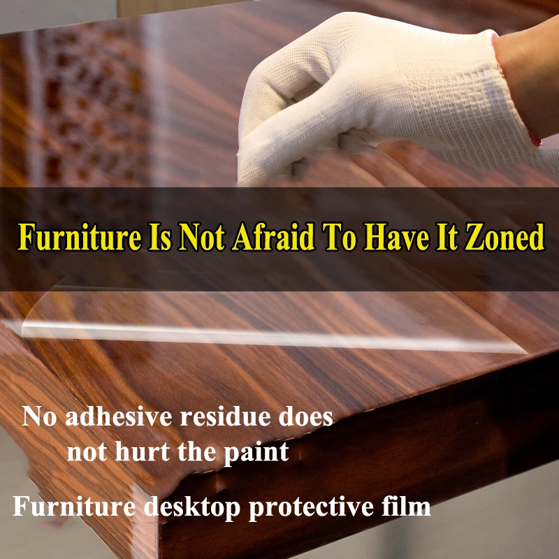 PVC Furniture Transparent Protective Film Antifouling And High Temperature Resistant Kitchen Countertops Cabinet Desktop Sticker