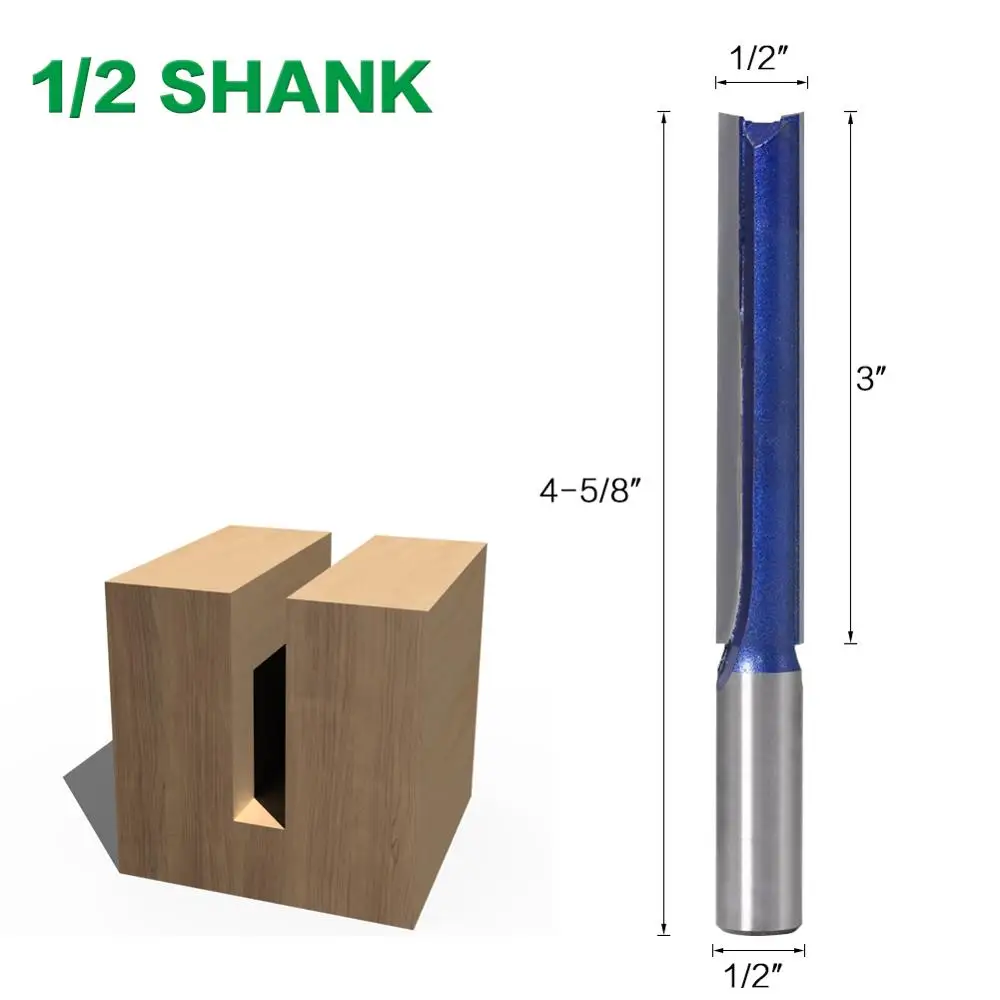 Imagem -02 - Diâmetro de Corte Extra Longo 1pc 12 mm Shank Blade 1pc Straight Router Bit para Carpintaria Cortador Tenon Carpintaria