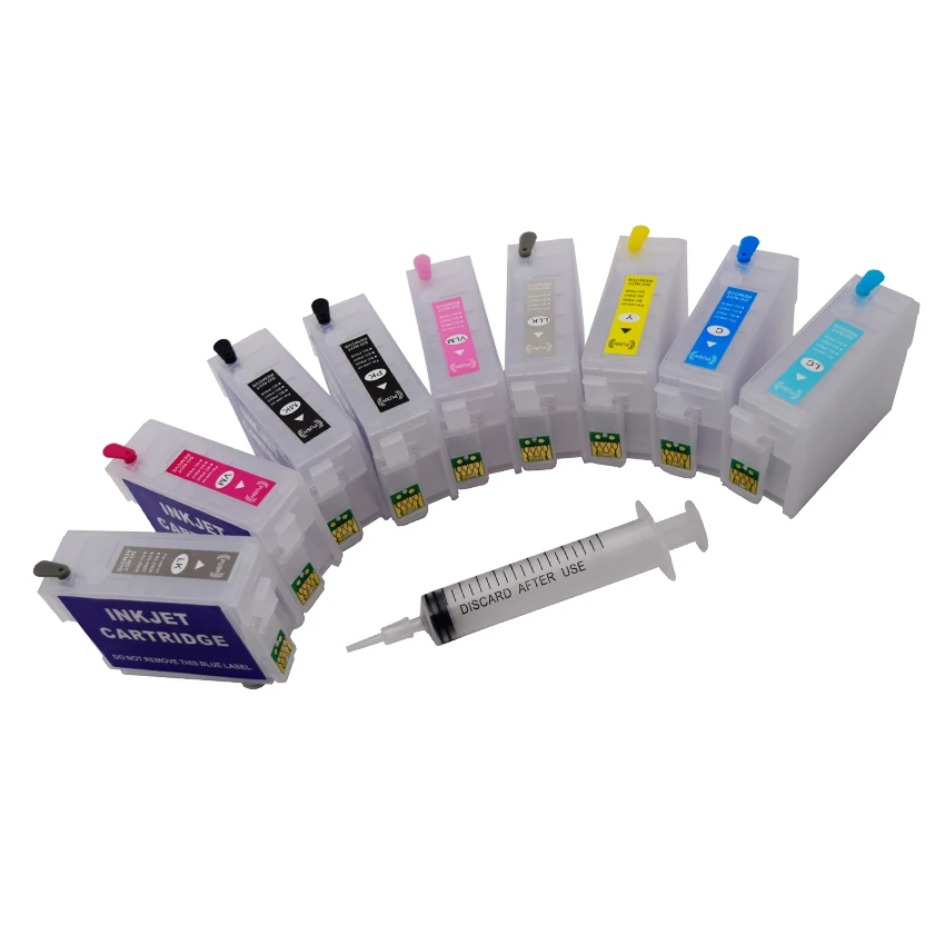 9 Pieces/Lot With ARC Chip Surecolor Refillable Ink Cartridge For Epson P600 T7601 T760 760 For Epson SC-P600 Printer