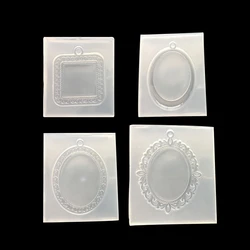 1pcs UV Resin Jewelry Liquid Silicone Mold Square/Oval Beads Charms Frame Tray Molds For DIY Intersperse Decorate Making Jewelry