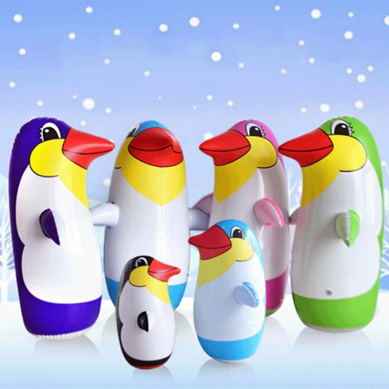 

2024 New 36cm/45cm/70cm PVC Inflatable Toy Lifelike Cartoon Penguin Tumbler Children Gift