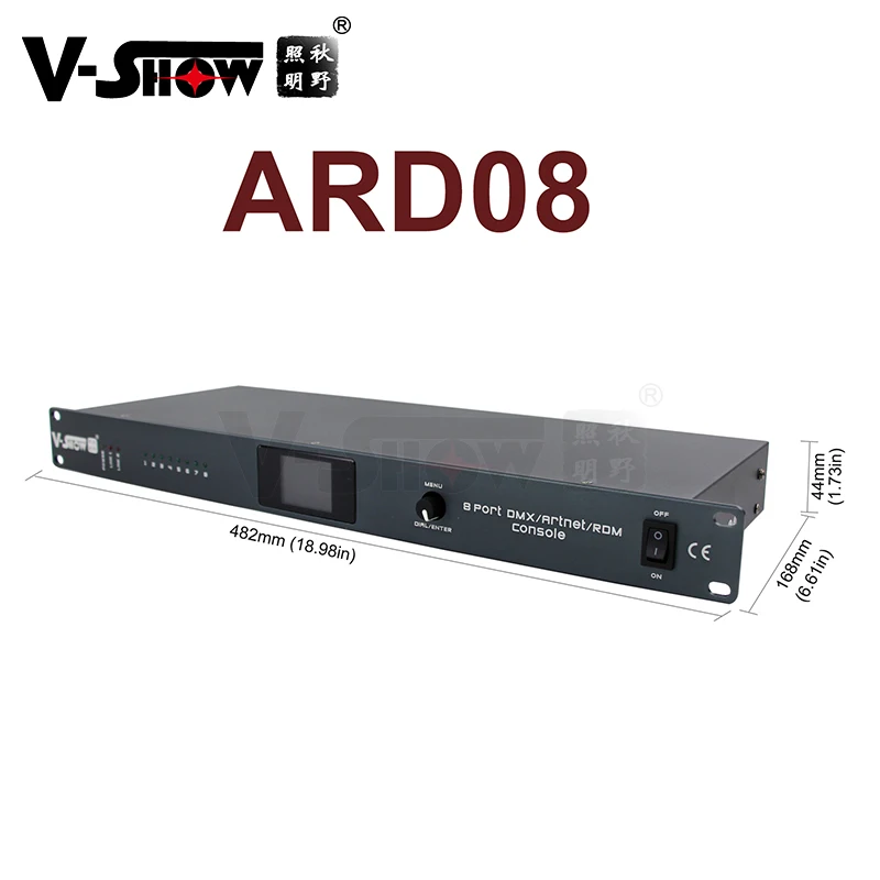 مُحوّل V-show Artnet DMX مع مُضخِّم DMX وخرج RDM 8 منافذ – تقييم شامل لأداء وموثوقية الجهاز في المسرح والدي جي