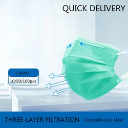 Disposable Mouth Face Masks Fashion Mascarillas Anti Pollution Dust Mouth Caps 3-Layer Meltblown Cloth Breathing Hygiene Mask 47