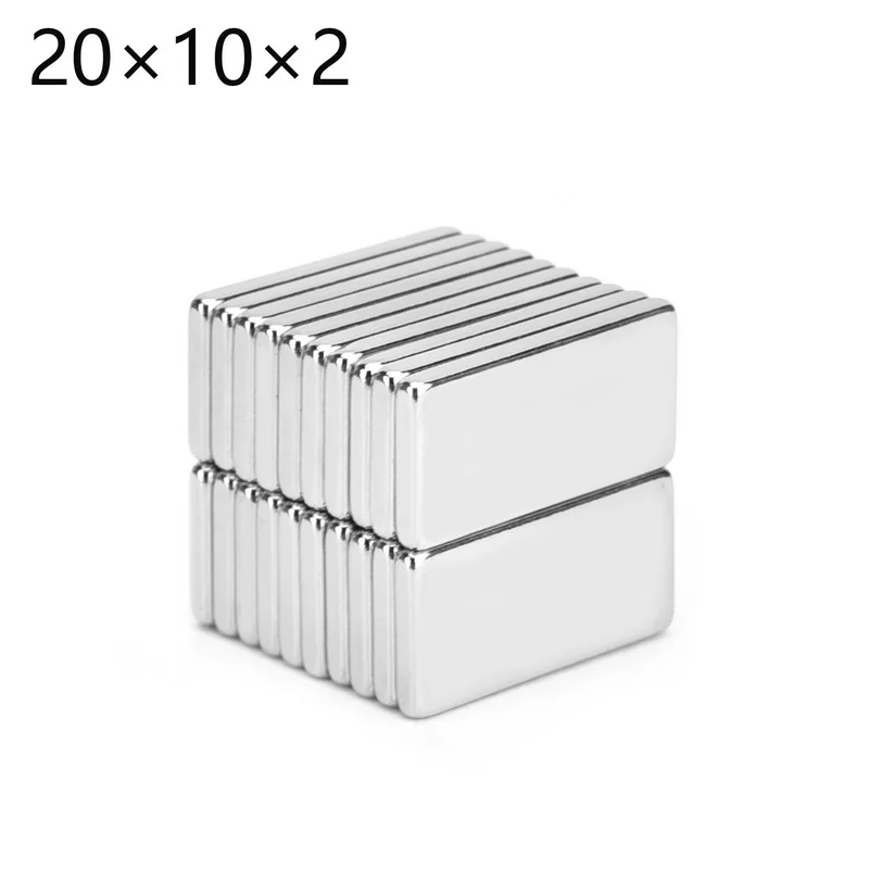 20Pcs 20x10x2 Neodymium Magnet 20mm x 10mm x 2mm N35 NdFeB Block Super Powerful Strong Permanent Magnetic imanes