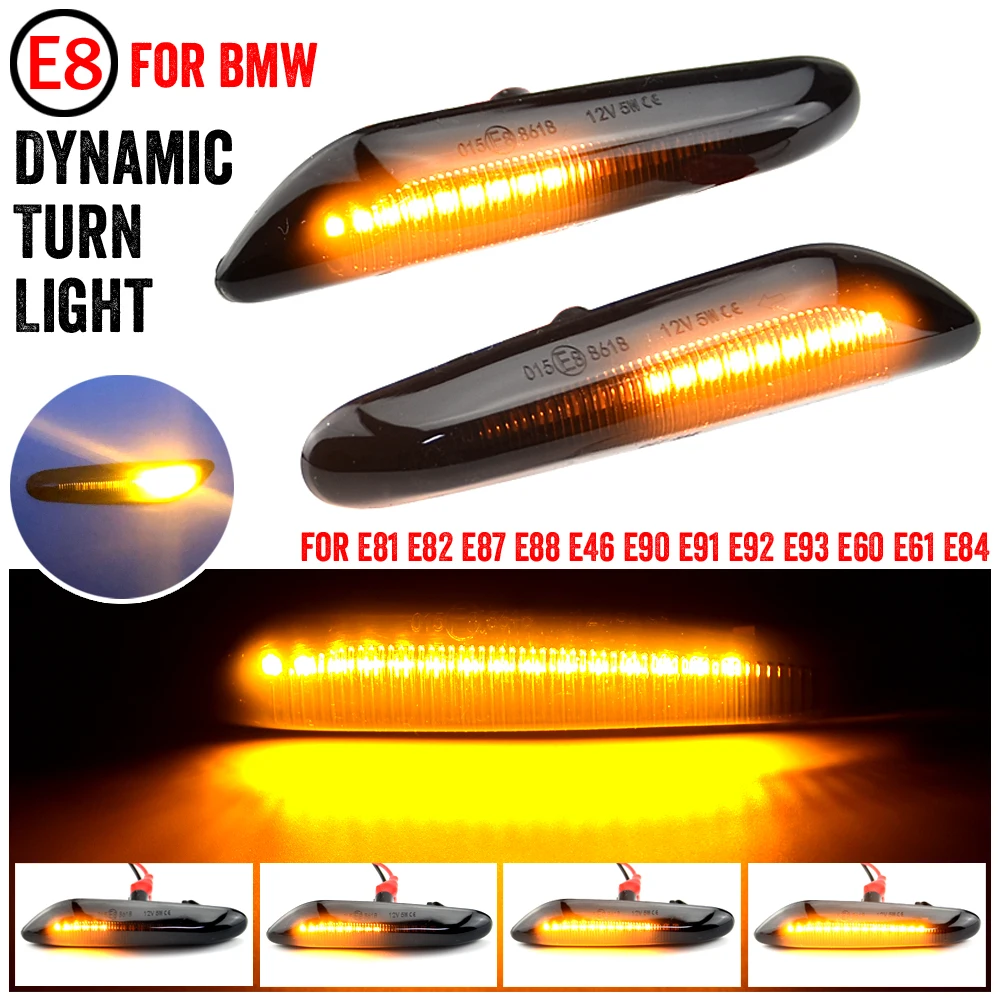 

2pcs for BMW Led Dynamic Side Marker Turn Signal Light Sequential Blinker Light for E90 E91 E92 E93 E60 E87 E82 E46 Error Free