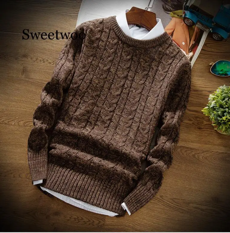 Autumn and winter men warm turtleneck Korean version repair round collar youth clothing winter thick knitted sweater