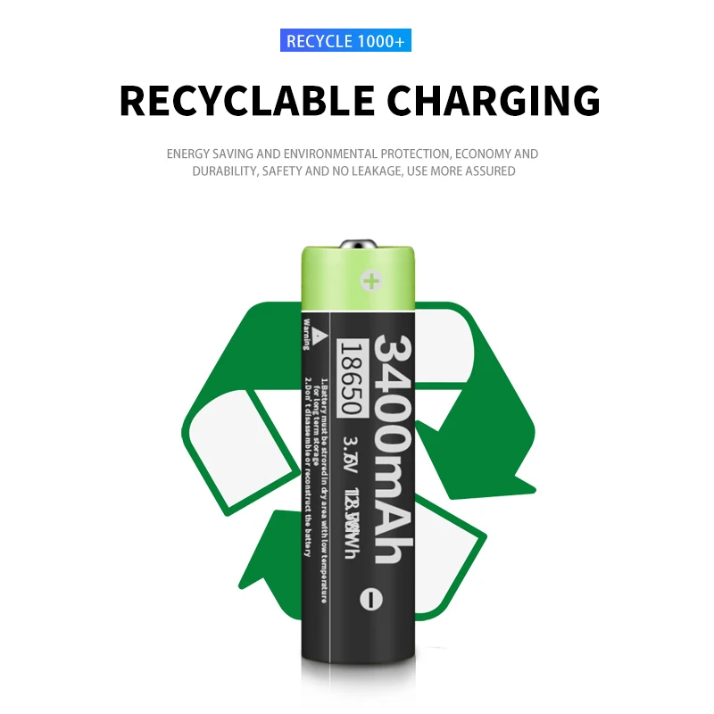 EXPUNKN оригинальный 18650 3,7 в 3400 мАч USB перезаряжаемый литий-ионный аккумулятор для фонарика электрической мыши игрушечной батареи + кабель 3 в 1