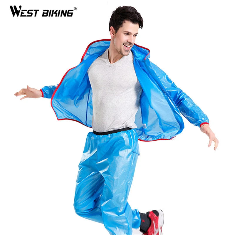 WEST BIKING MTB Bike Cycling Jacket Sets Men Women Waterproof Windproof Raincoat Reflective Jersey Pants Suit Bicycle Clothing