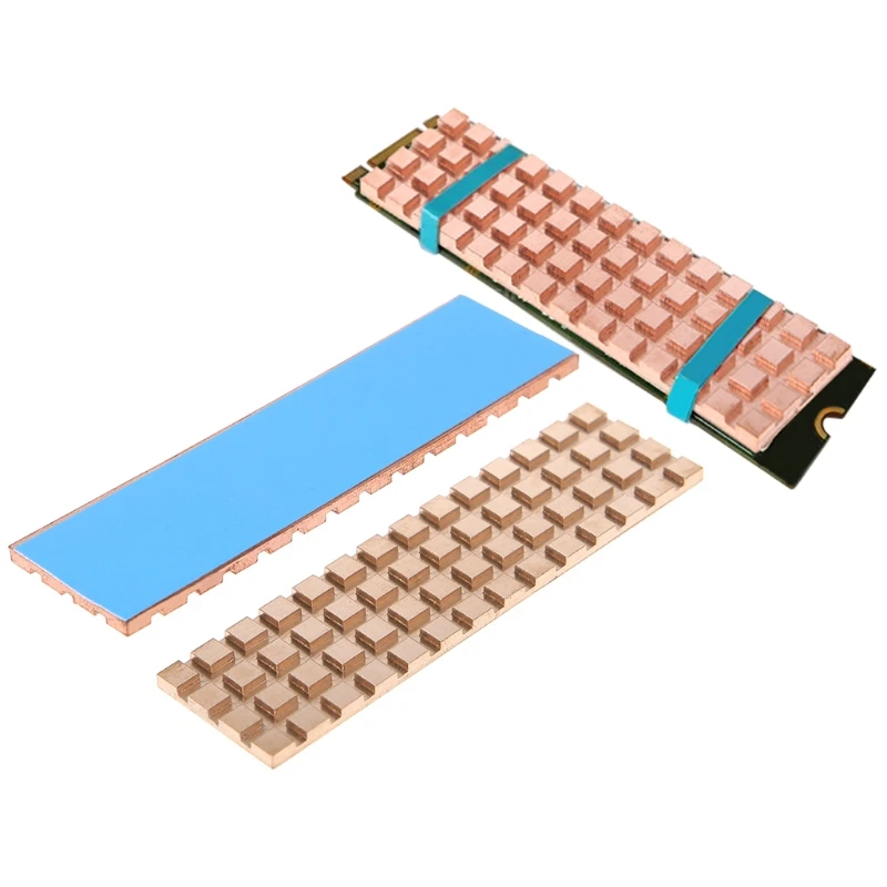 

Copper Heatsink Cooler Heat sink Thermal Conductive Adhesive For M.2 2280 PCI-E NVME SSD 67*18mm Thickness 2mm/3mm/4mm C26