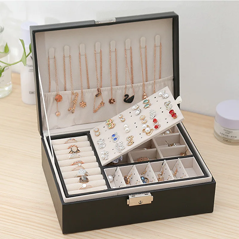 High Quality Jewelry Box Multi Purpose Jewelry Storage  Rings Bracelet Earrings Jewelry Organizer Necklaces Holder Gift
