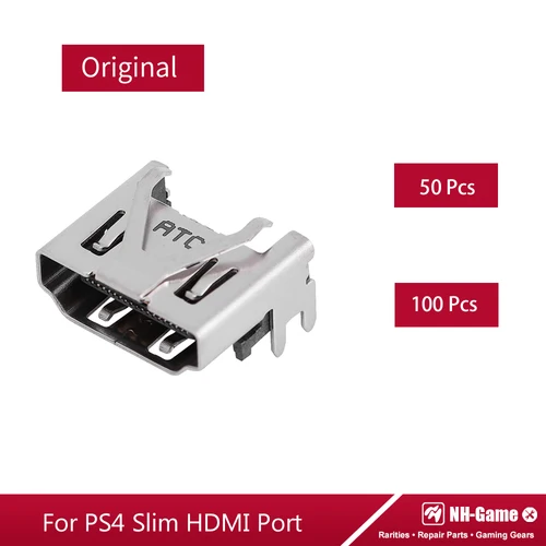 PS4 슬림 콘솔용 교체 HD 인터페이스, HDMI 호환 포트 커넥터 소켓 잭, 50 개, 100 개