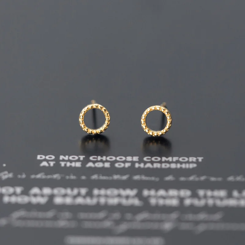 La Monada Circle Earings Studs 925 Sterling Silver Fine Jewelry Minimalist Beautiful Stud Earrings For Women Silver 925 Korean