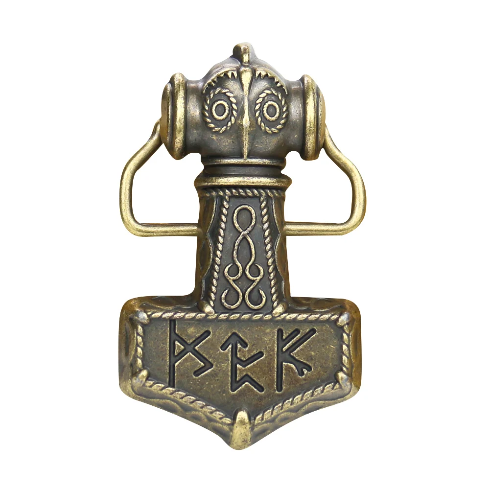 Western Odin Hammer Belt Buckle Northern Europe Viking Mythology King God Weapon Cowboy Man Homemad DIY Jeans Accessories Gift