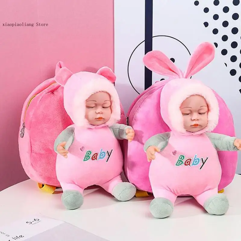 Schoolbag Kids Backpack Children School Bags Girls Boys Backpacks New Lovely 3D Baby Doll Plush Children Backpacks Kindergarten