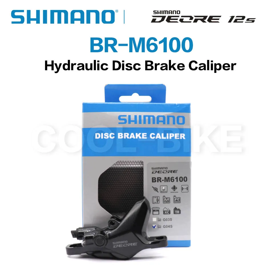 

2 поршня Shimano DEORE BR M6100, гидравлические дисковые тормозные суппорты с колодками G03S G04S, ручные тормозные суппорты для велосипеда, горного велосипеда