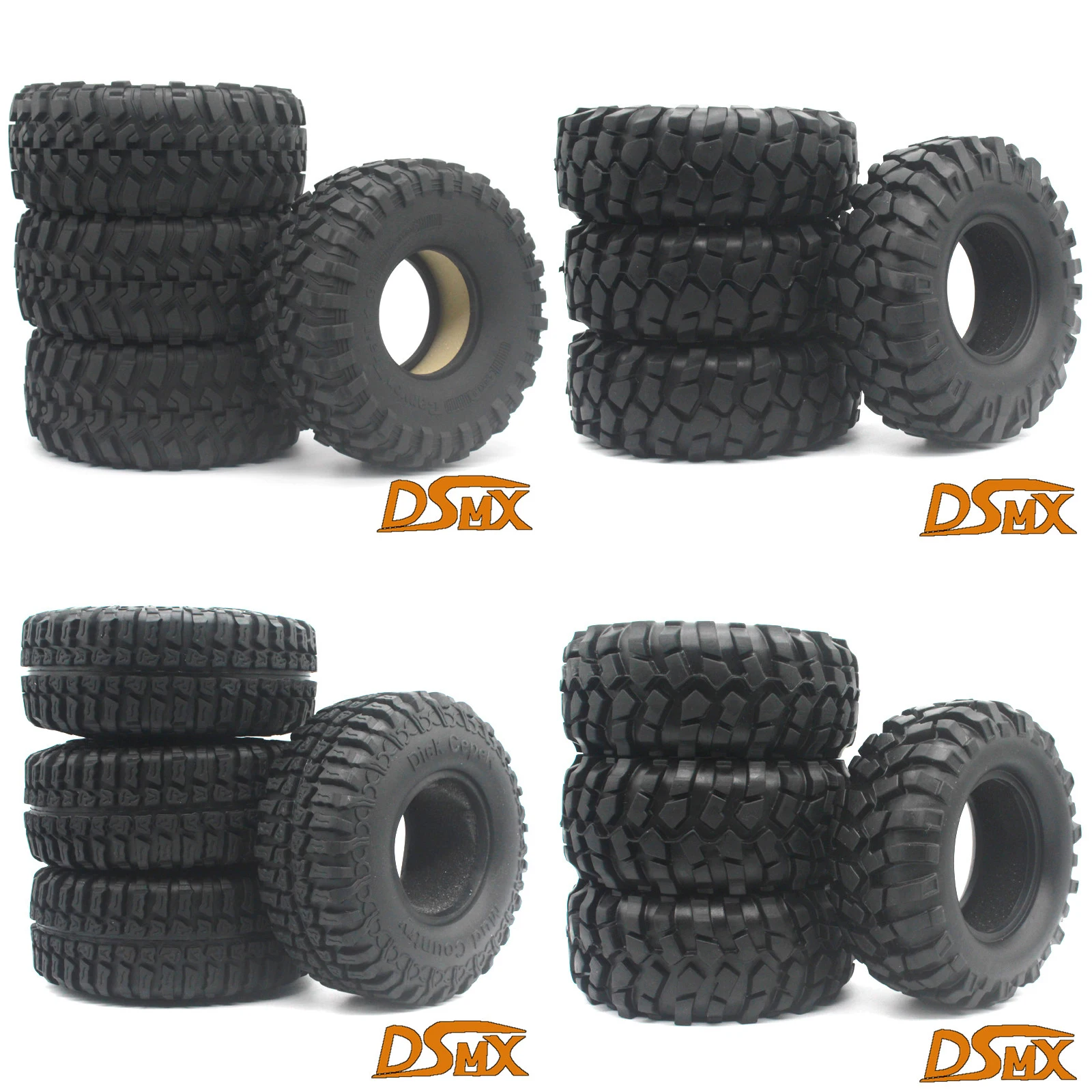 1:10 Scale RC model Car Climbing Rock Crawl Rubber Tires Diamteter 1.9 inch tires 117 108 102 96mm super soft gravel tire