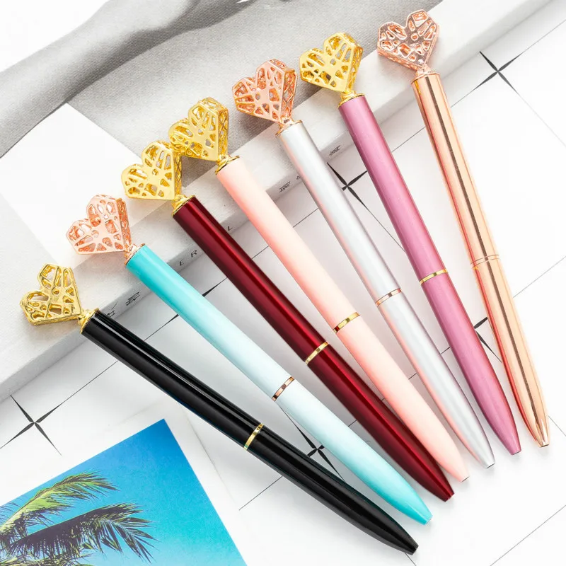 12PCS Love Ballpoint Pen Fashion Metal Pen Novelty Pens for Writing Stationery