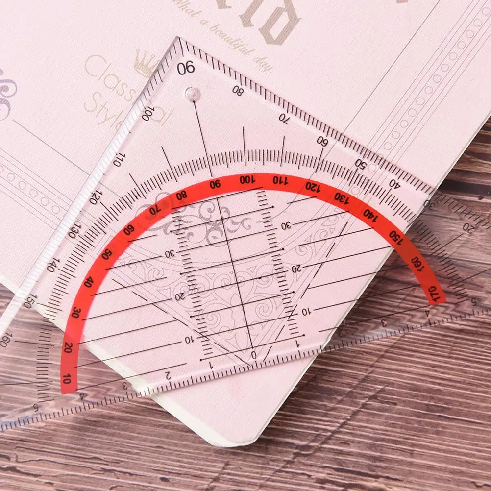 15cm Students Stationery Office Multi-function Set Square Triangle Multifunctional Ruler Protractor Triangle Coordinate Rulers