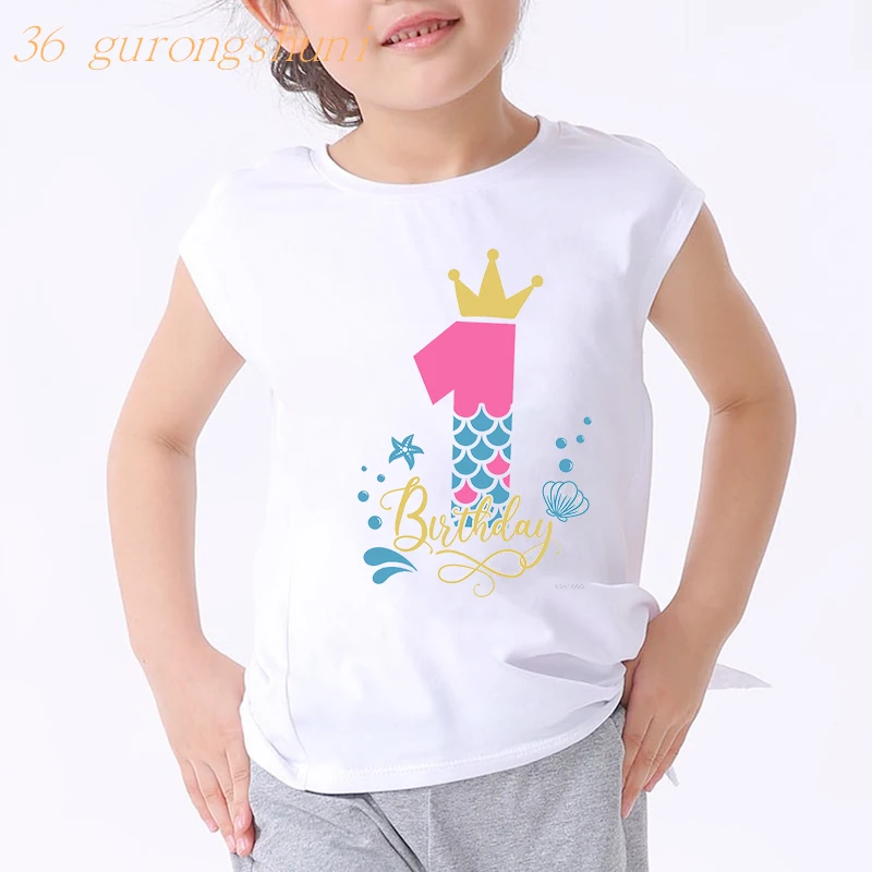 

Children's Clothing Birthday Girl Graphic Tee Kawaii T-shirt Number 1 2 3 4 5 Cartoon Kids T Shirt for Boys Girls Clothes Tshirt