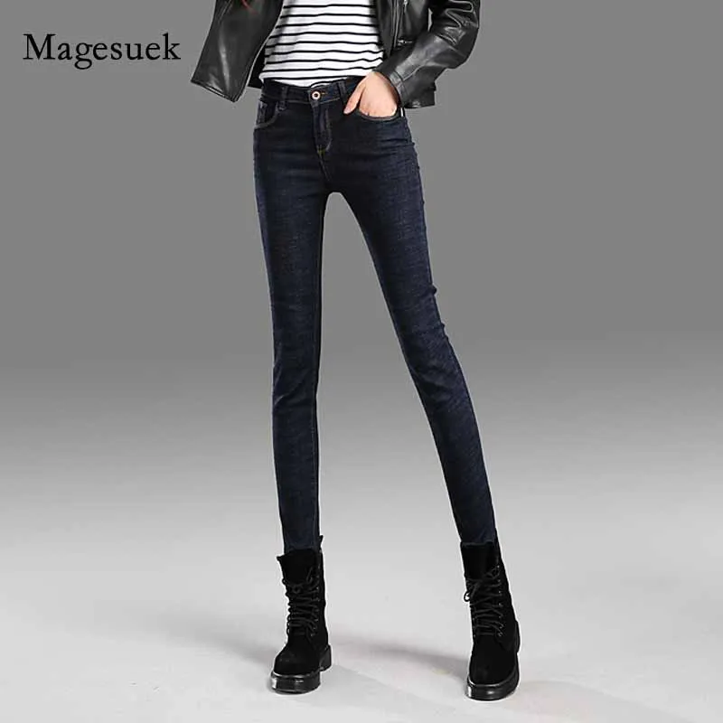 

2020 Spring and Autumn Elastic Cotton Denim Trousers New Korean Style Skinny High Waist Jeans Woman Black Jeans for Women 10833