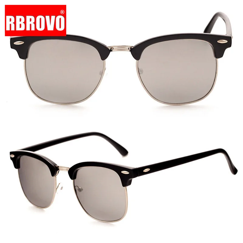 RBROVO Occhiali da sole vintage semi-senza montatura firmati da donna/uomo polarizzati UV400 classici Oculos De Sol Gafas occhiali da sole retrò