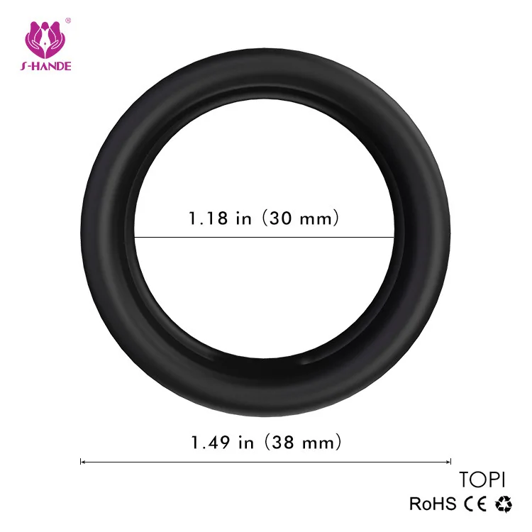 Anillo duradero de silicona para hombres adultos, anillos de goma para retrasar la eyaculación, Juguetes sexuales para agrandar, anillos sexuales masculinos S0419
