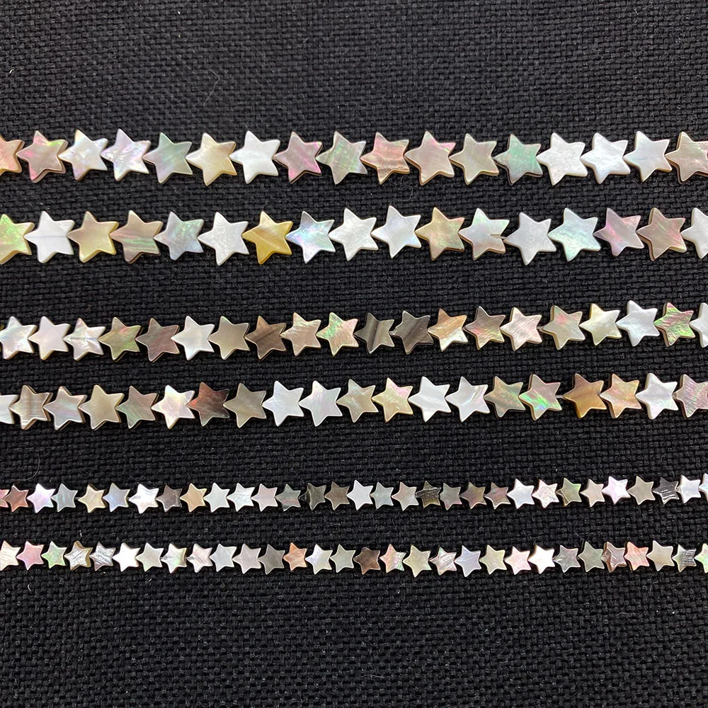 

Natural Black Color Shell Loose Beads Strand Star Shape 6/8/10/12mm Size for Choice DIY Making Necklace Bracelets High Quality