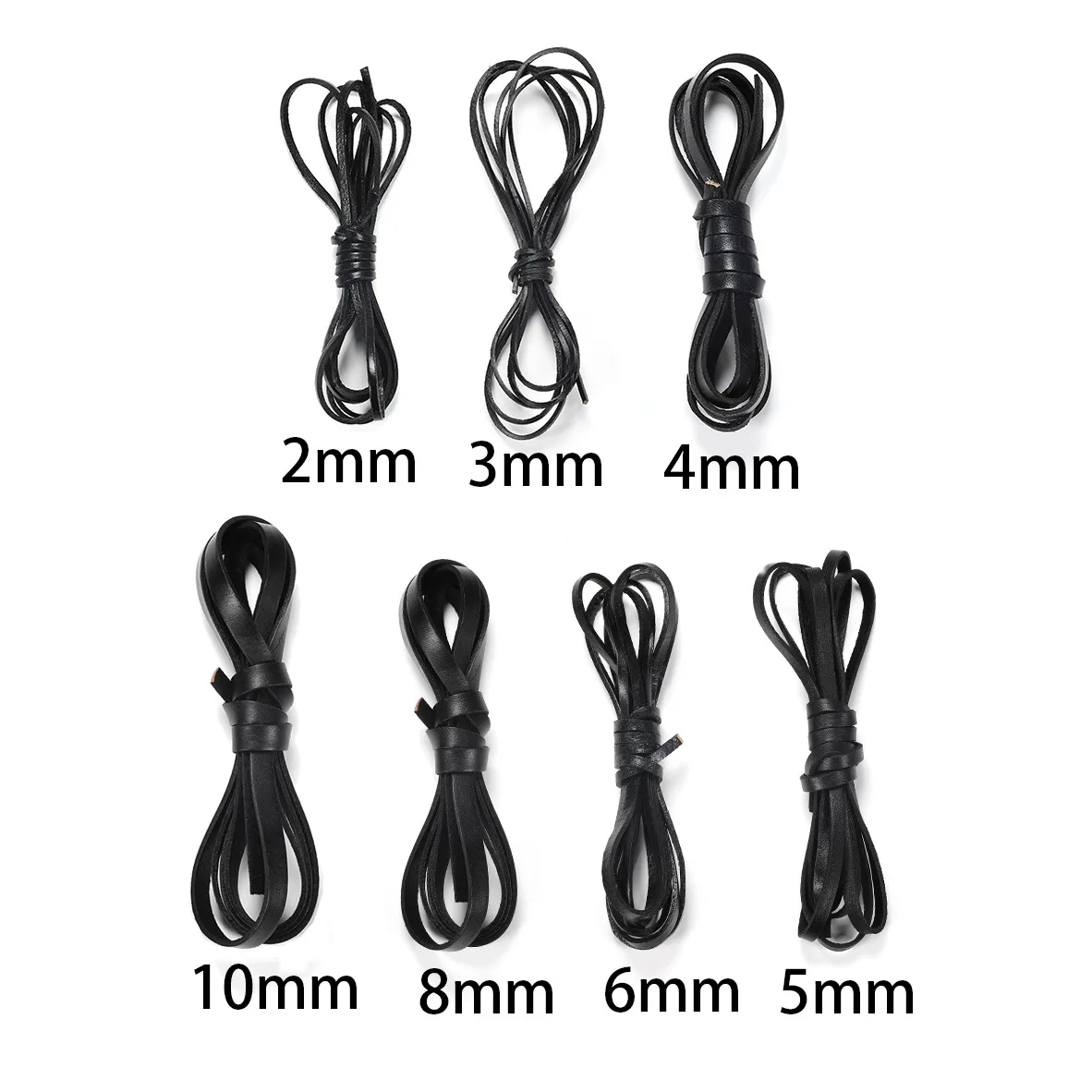 2meters/lot 2mm/3mm/4mm/5mm/6mm/8mm/10mm Flat Genuine Cow Leather Cord Fit Bracelet Leather Rope String for DIY Jewelry Making