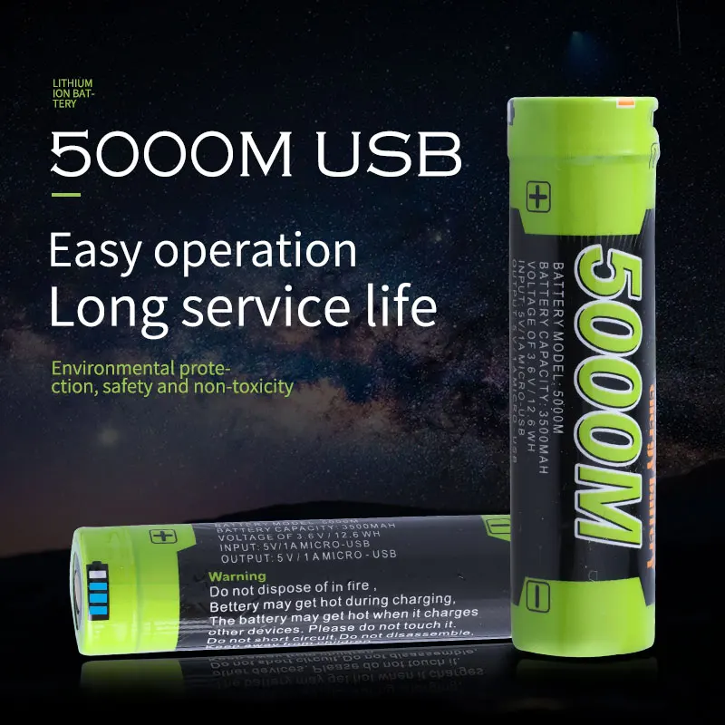 3500MAH 18650 Battery USB Battery Charger For flashlight Electronic equipment li ion 18650 battery ncr18650b